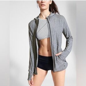 Athleta Heather Baja UPF Gray Hoodie small